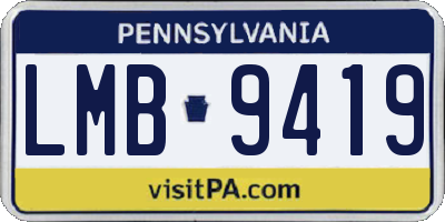 PA license plate LMB9419
