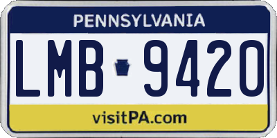 PA license plate LMB9420