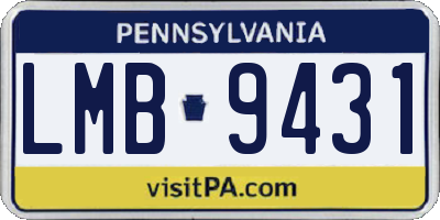 PA license plate LMB9431