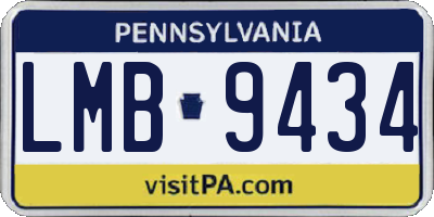 PA license plate LMB9434