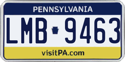 PA license plate LMB9463
