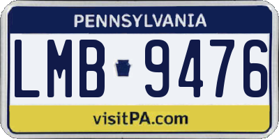 PA license plate LMB9476