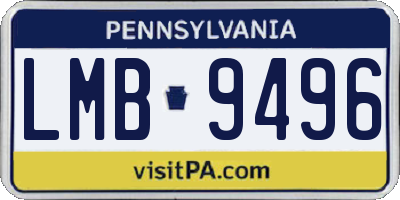 PA license plate LMB9496