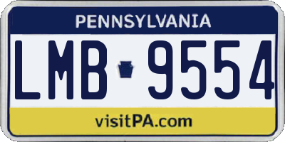 PA license plate LMB9554