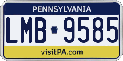 PA license plate LMB9585