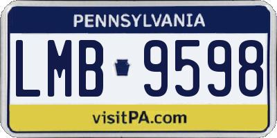 PA license plate LMB9598