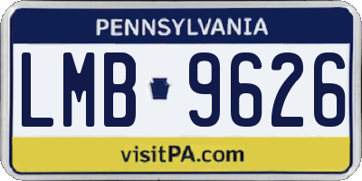 PA license plate LMB9626