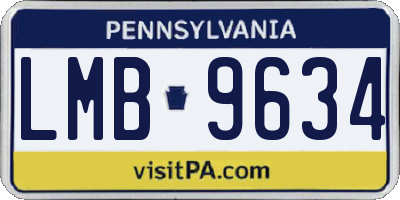 PA license plate LMB9634