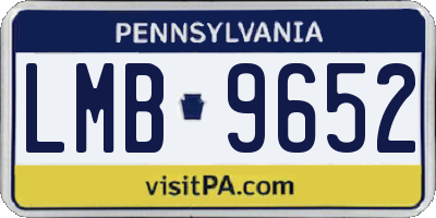 PA license plate LMB9652