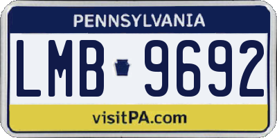 PA license plate LMB9692
