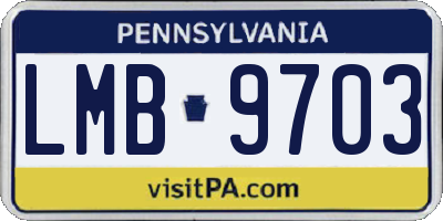 PA license plate LMB9703