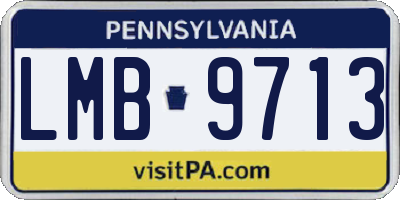 PA license plate LMB9713