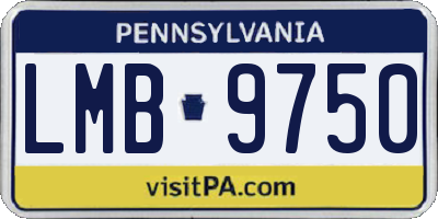 PA license plate LMB9750