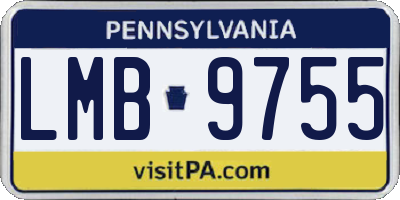 PA license plate LMB9755