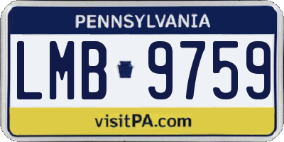 PA license plate LMB9759