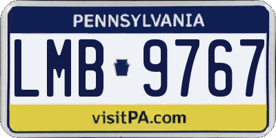 PA license plate LMB9767