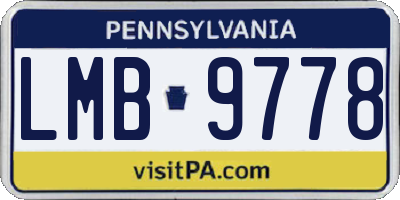 PA license plate LMB9778
