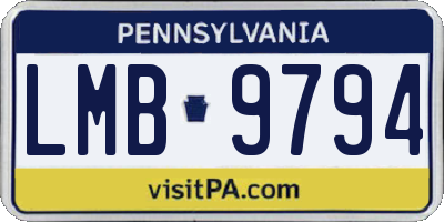 PA license plate LMB9794