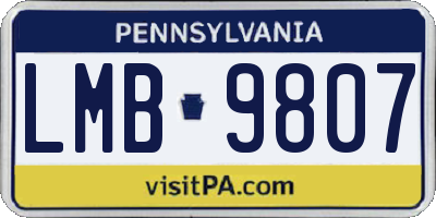 PA license plate LMB9807