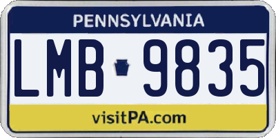 PA license plate LMB9835