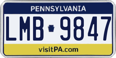 PA license plate LMB9847