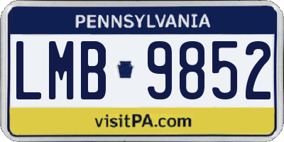 PA license plate LMB9852