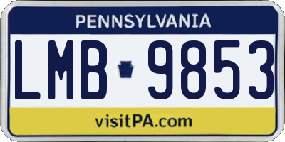 PA license plate LMB9853