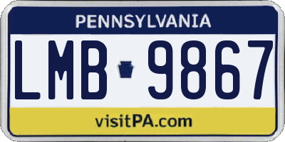 PA license plate LMB9867