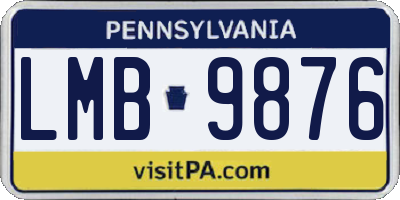 PA license plate LMB9876