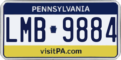 PA license plate LMB9884