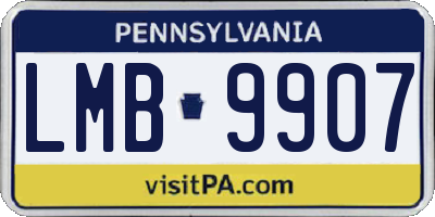 PA license plate LMB9907