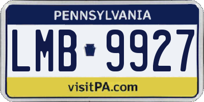 PA license plate LMB9927