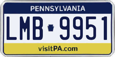PA license plate LMB9951