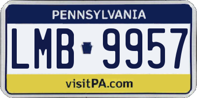 PA license plate LMB9957