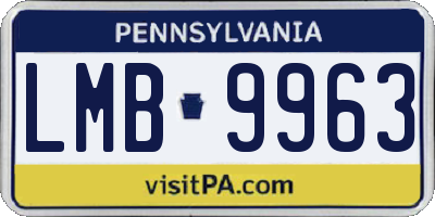 PA license plate LMB9963