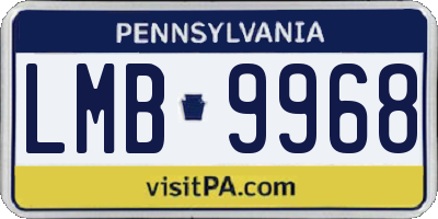PA license plate LMB9968