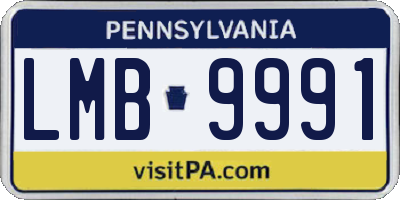 PA license plate LMB9991