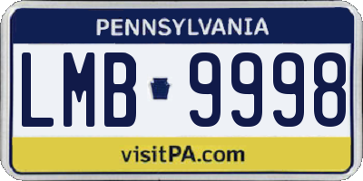 PA license plate LMB9998