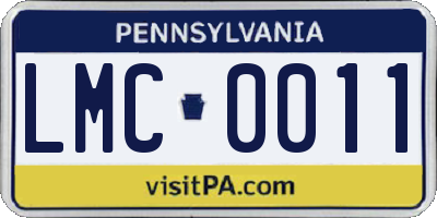 PA license plate LMC0011