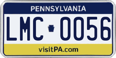 PA license plate LMC0056