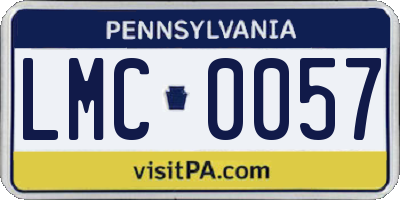 PA license plate LMC0057