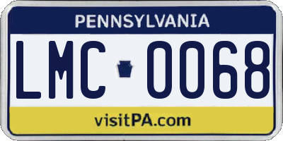 PA license plate LMC0068