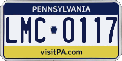 PA license plate LMC0117