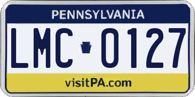 PA license plate LMC0127