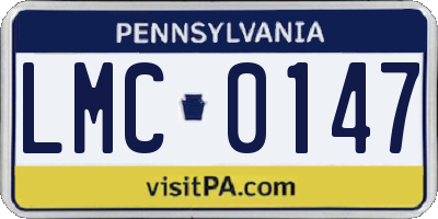 PA license plate LMC0147