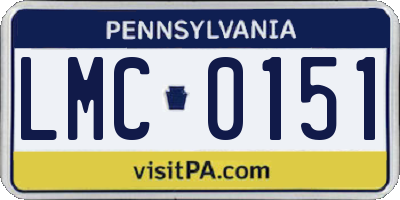 PA license plate LMC0151