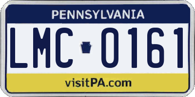 PA license plate LMC0161