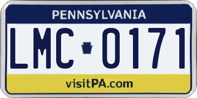PA license plate LMC0171