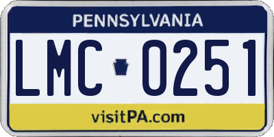 PA license plate LMC0251