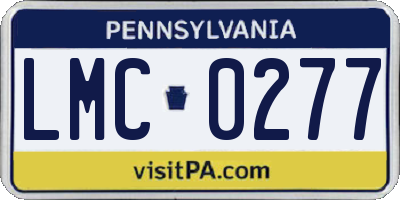 PA license plate LMC0277